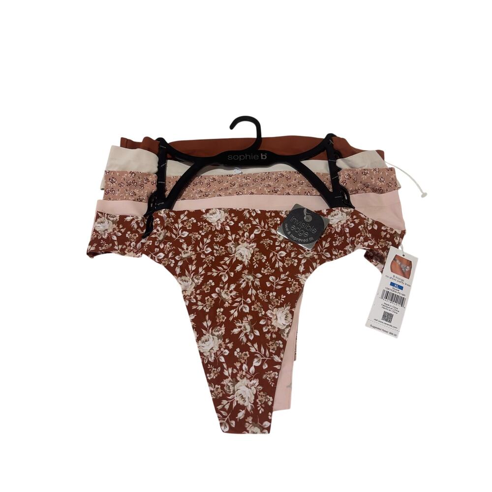 Sophie B XL no show smooth thong style panties 5 per set nwt and perfect
